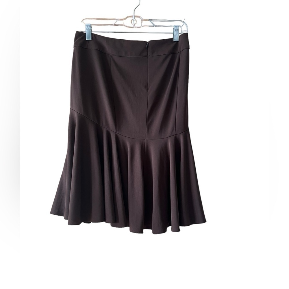 Michael Kors Brown A-Line Midi Skirt Polyester Flowy Career Workwear - Picture 5 of 5